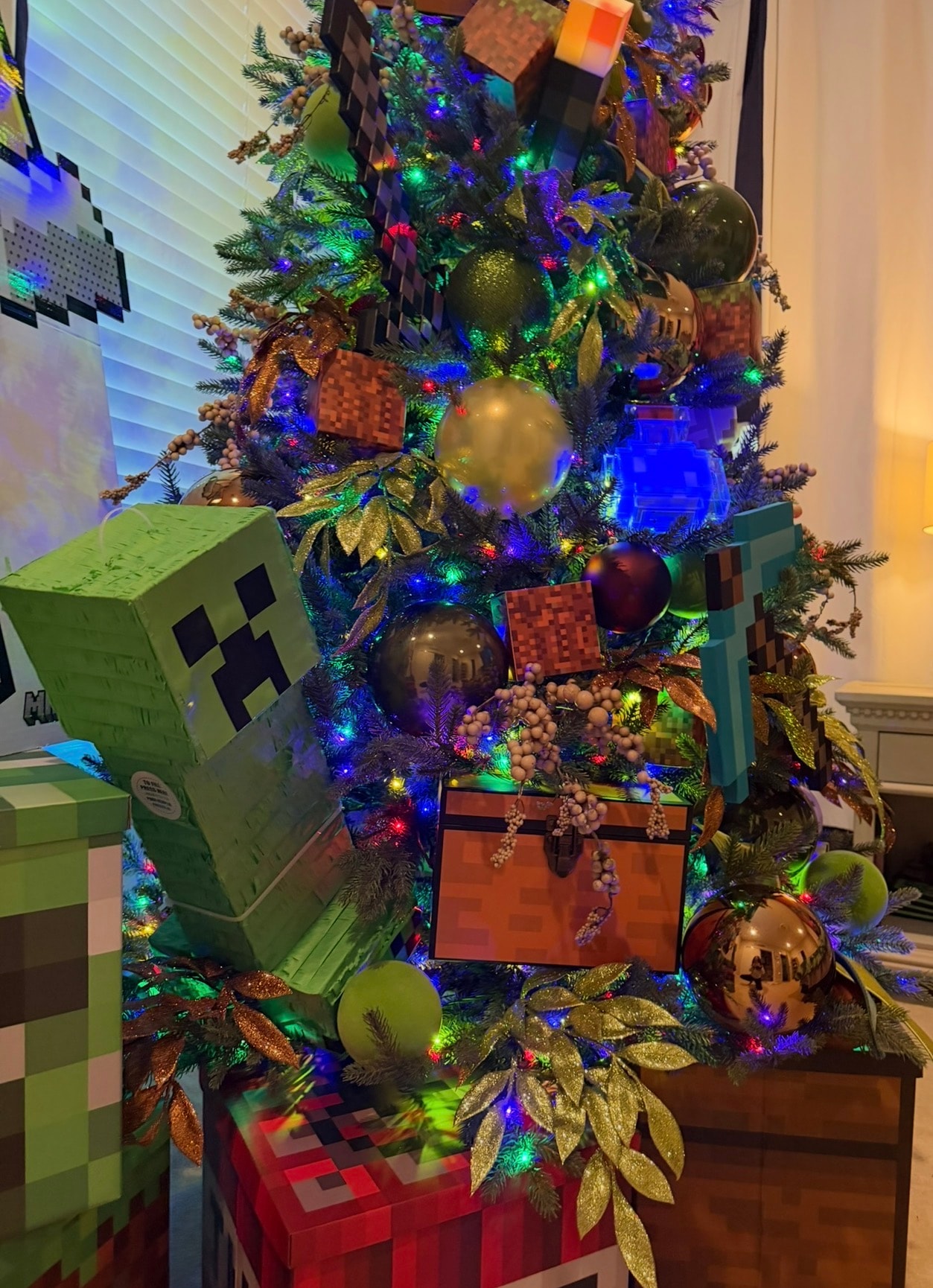 Merry and Bright Christmas tree — angle